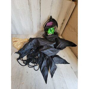 Vintage Scary AS IS hanging witch broom Halloween‎ prop decor